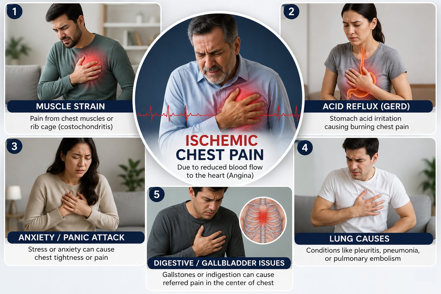 Causes of chest pain: to worry or not to worry